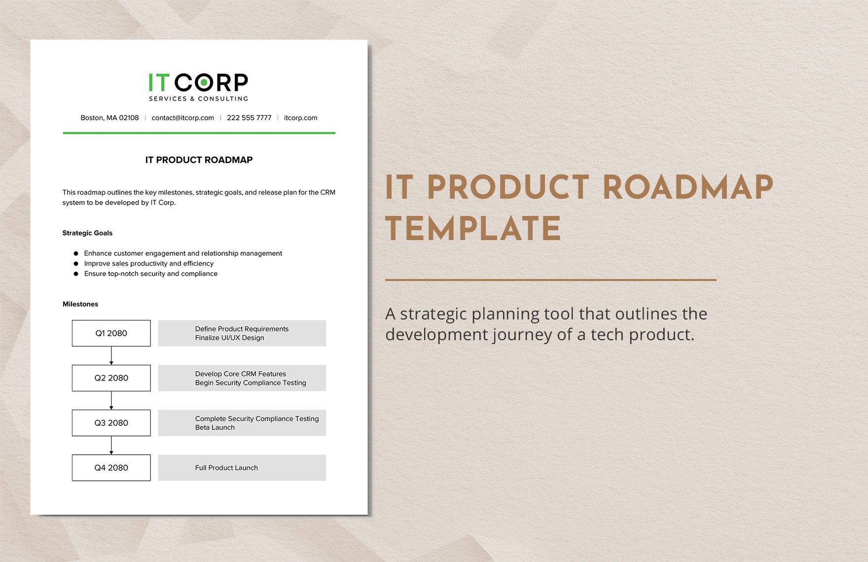 IT Product Roadmap Template