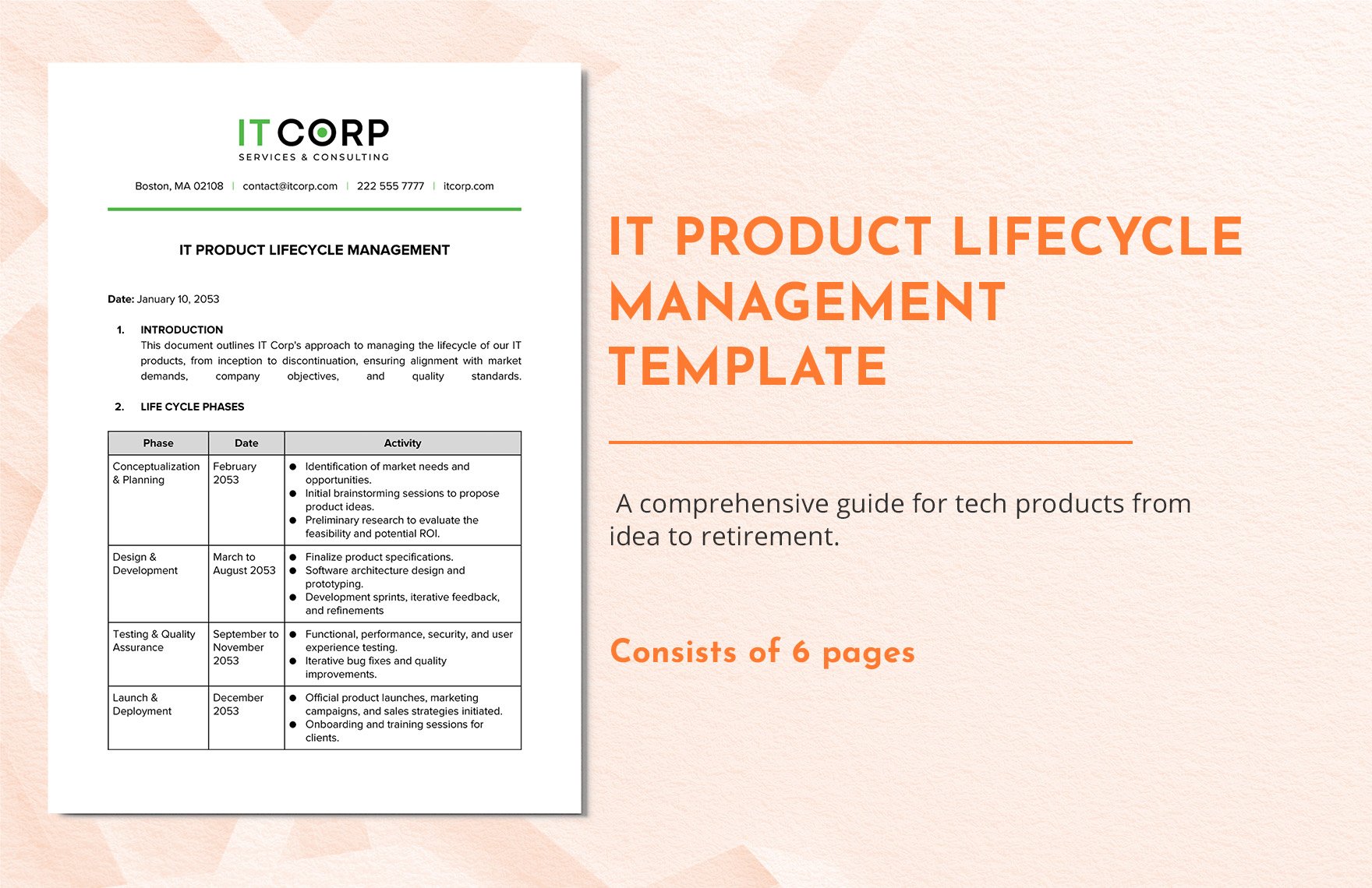 IT Product Lifecycle Management Template