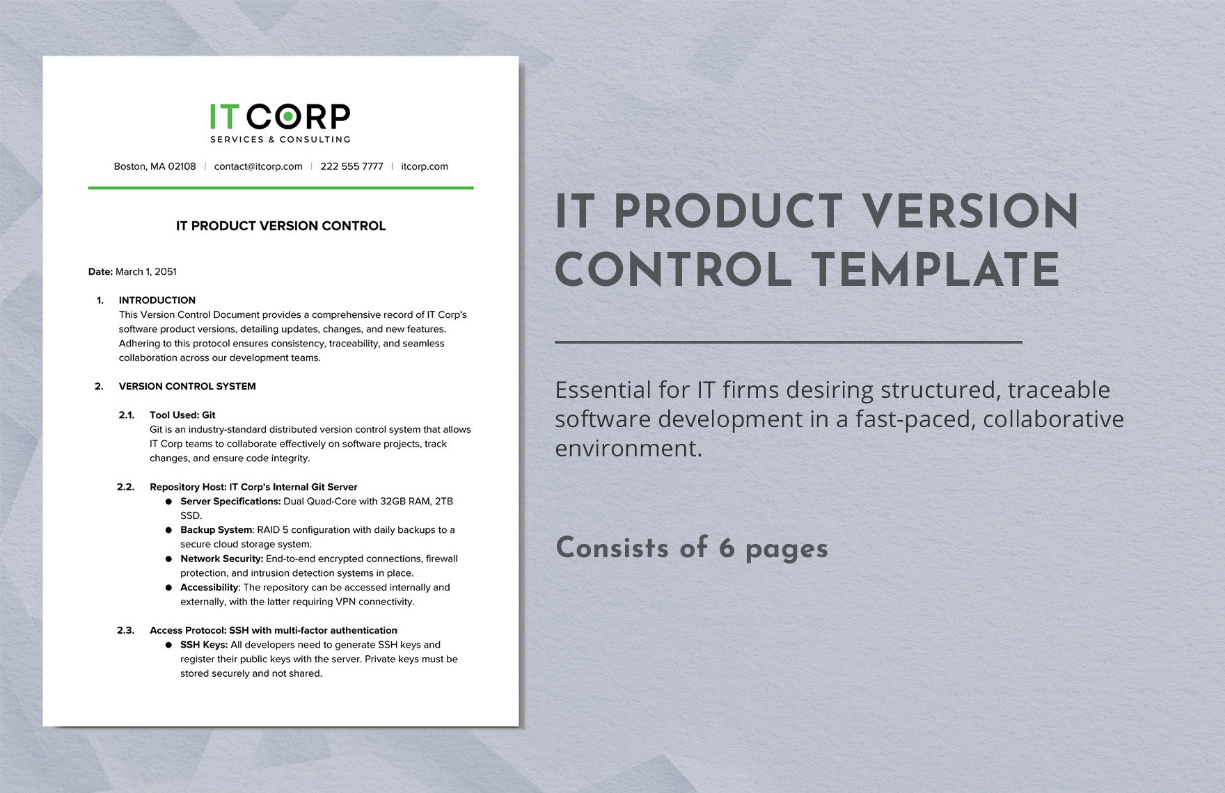 IT Product Version Control Template