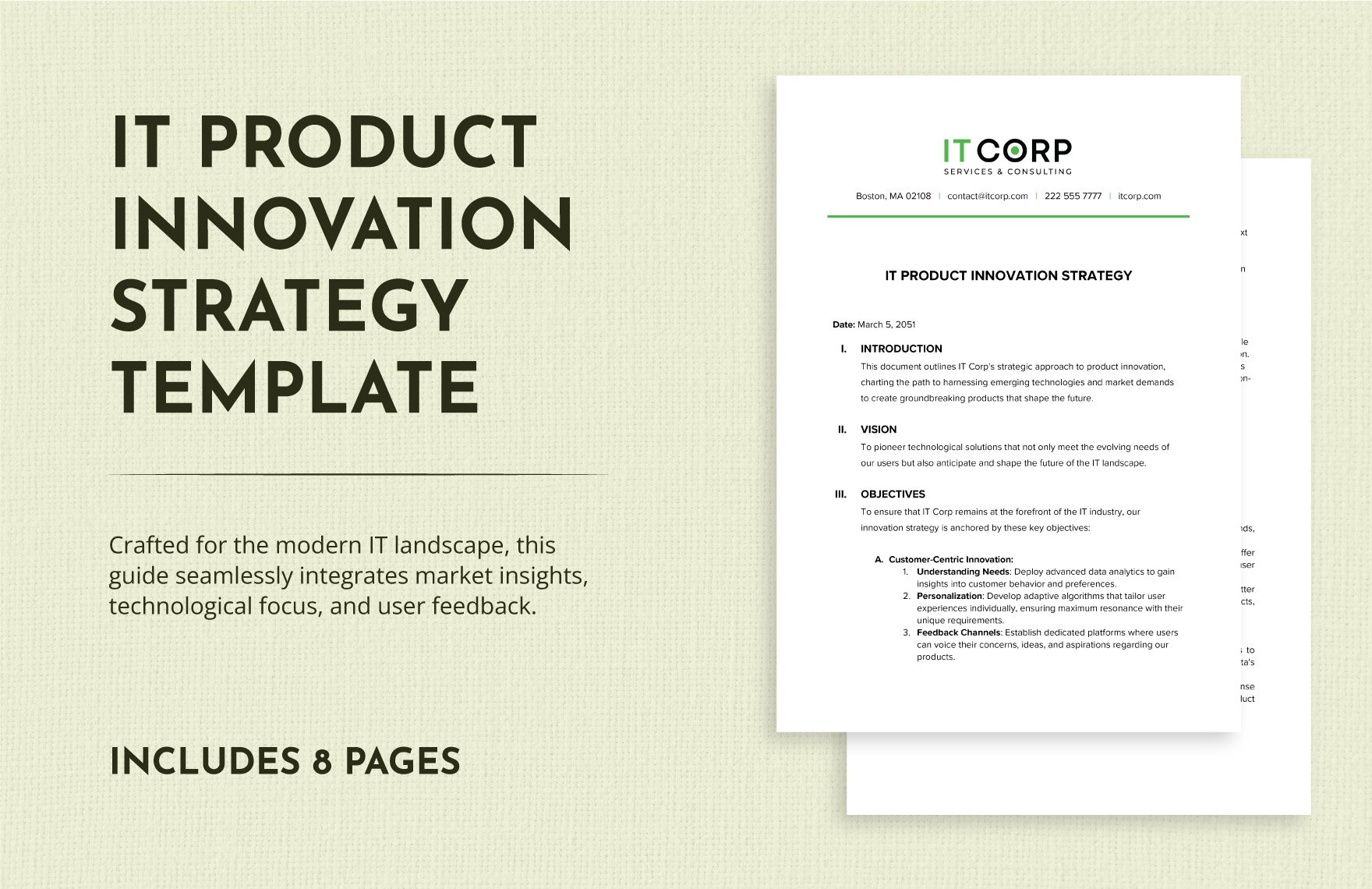 IT Product Innovation Strategy Template