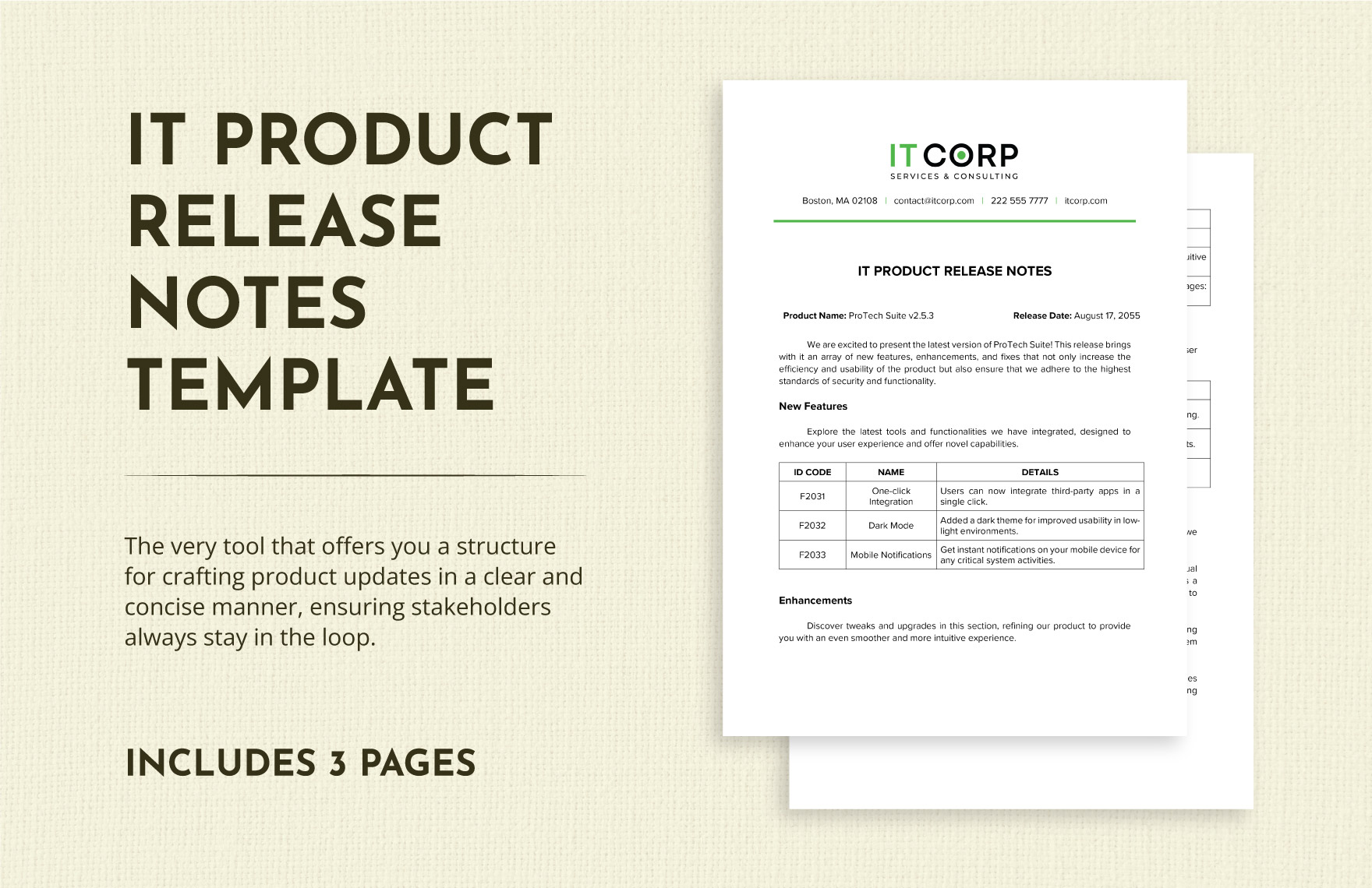 IT Product Release Notes Template in Word, Google Docs, PDF