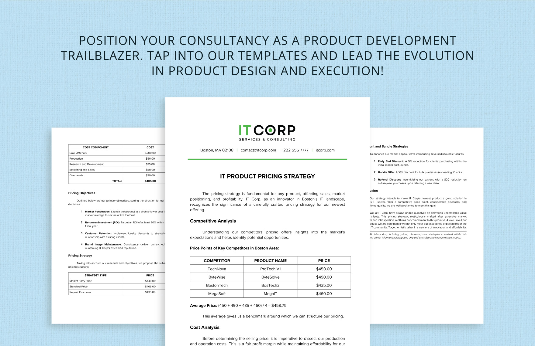 IT Product Pricing Strategy Template