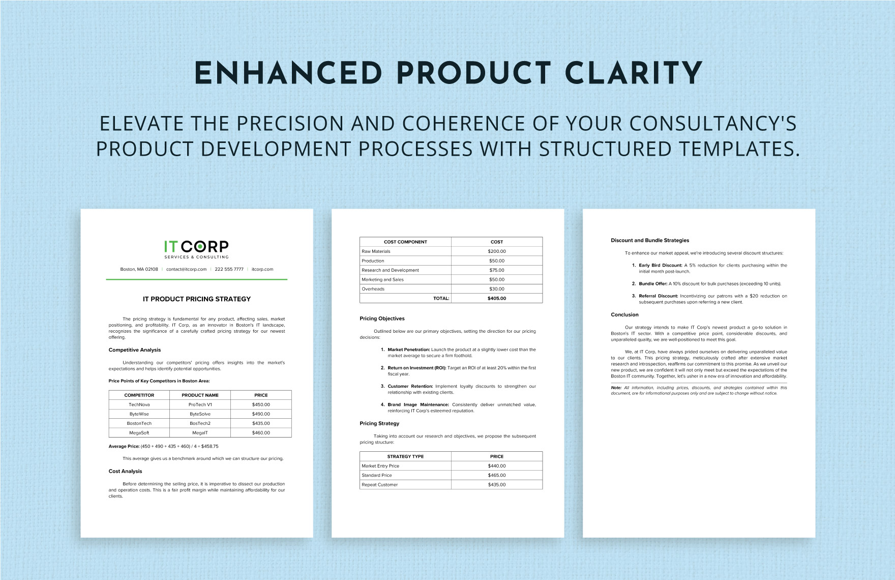 IT Product Pricing Strategy Template