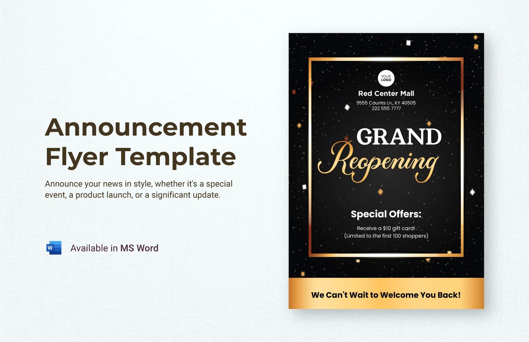 Free Announcement Flyer Template in Word