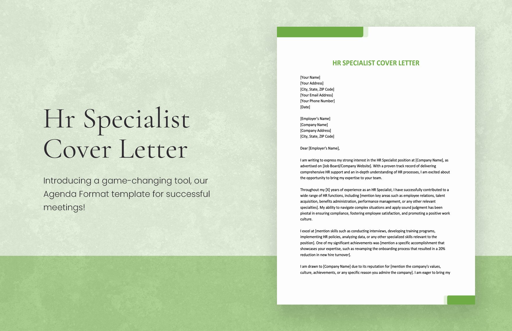 Hr Specialist Cover Letter