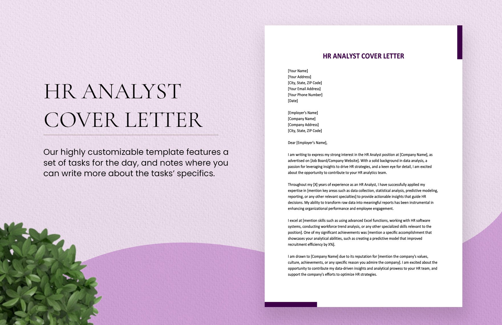 Hr Analyst Cover Letter in Word, Google Docs