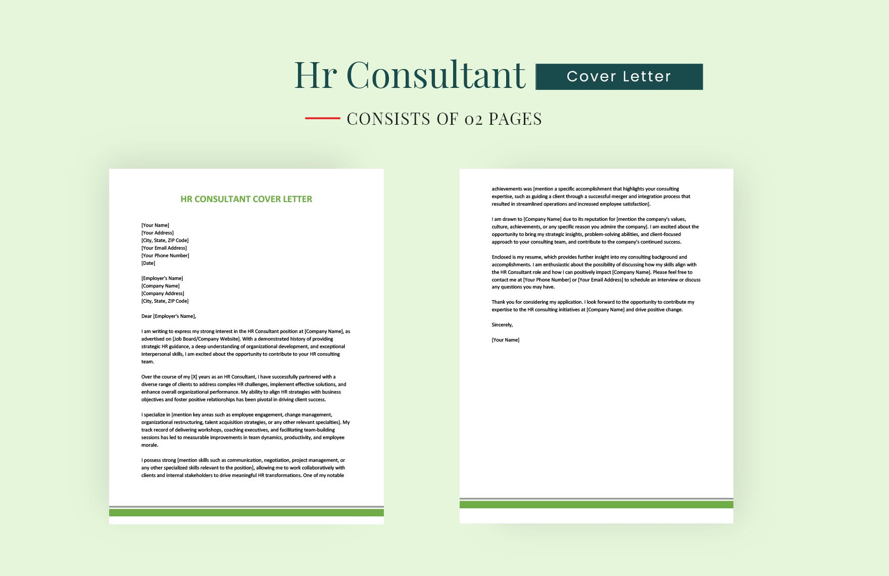 Hr Consultant Cover Letter