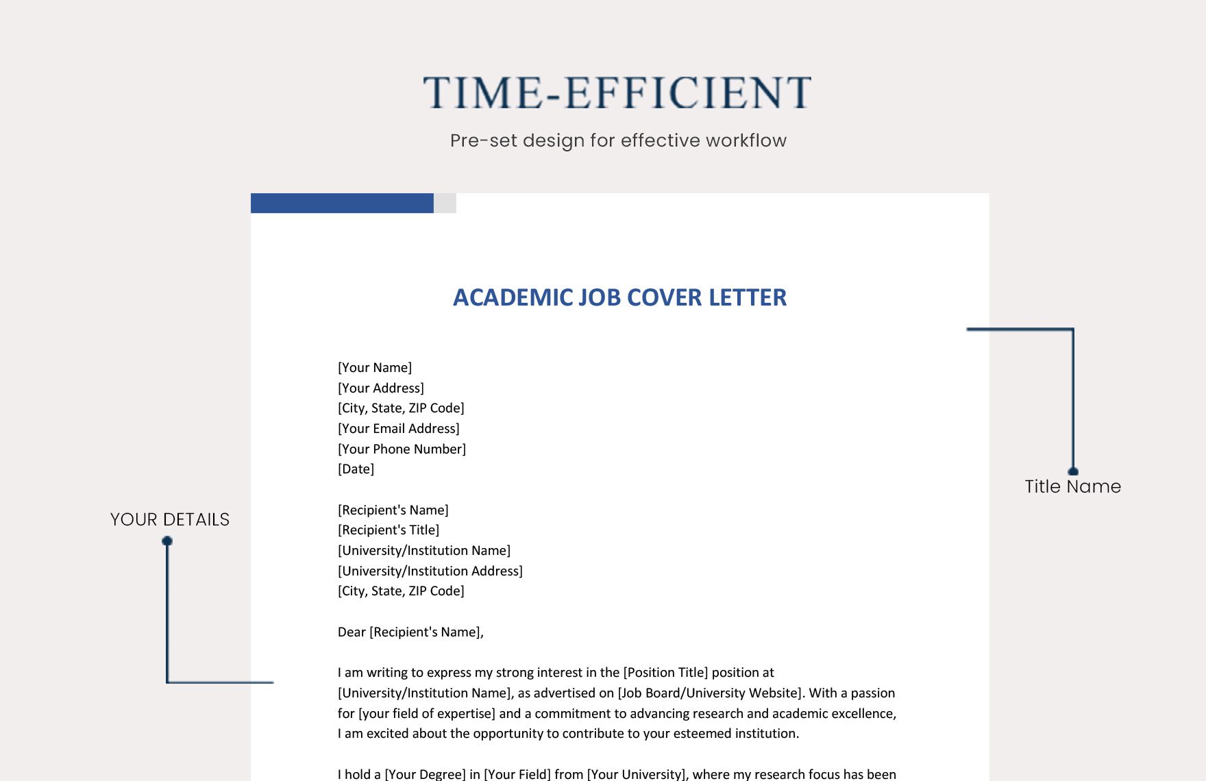 Academic Job Cover Letter