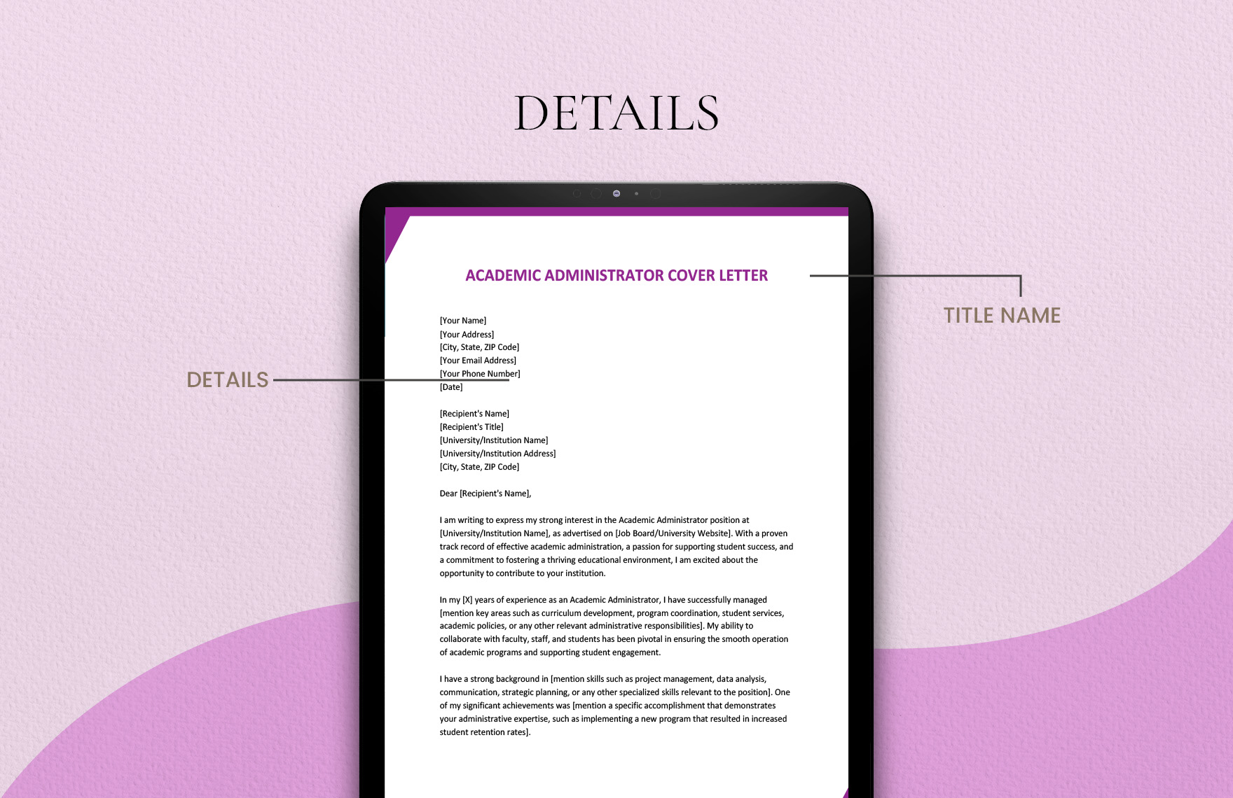 Academic Administrator Cover Letter