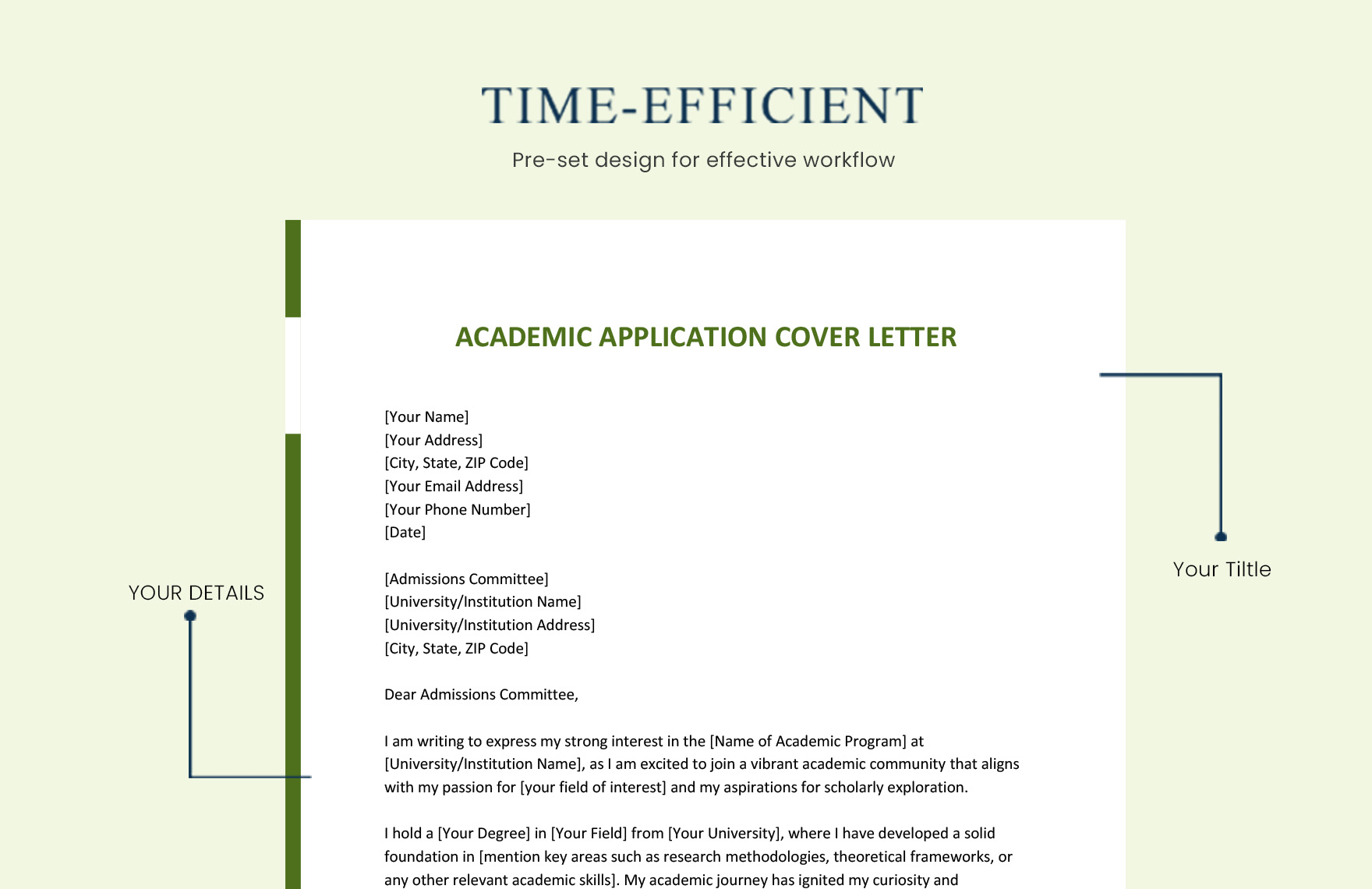 Academic Application Cover Letter