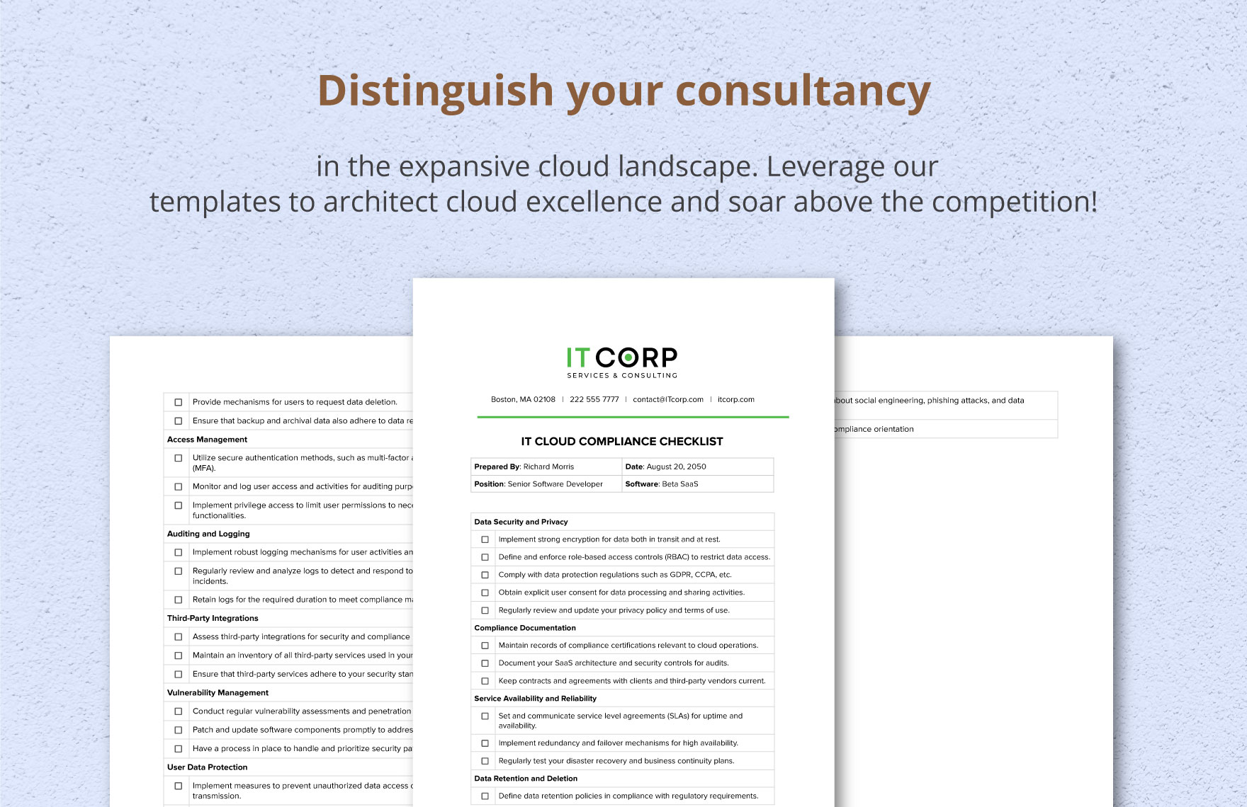 IT Cloud Compliance Checklist Template