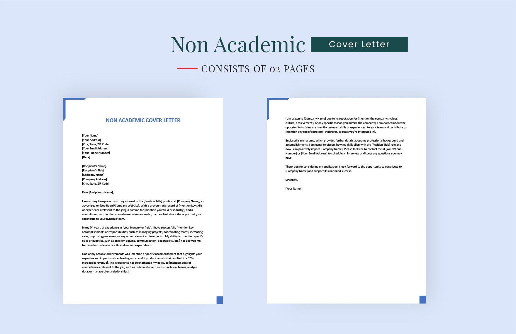 Non Academic Cover Letter in Word, Google Docs