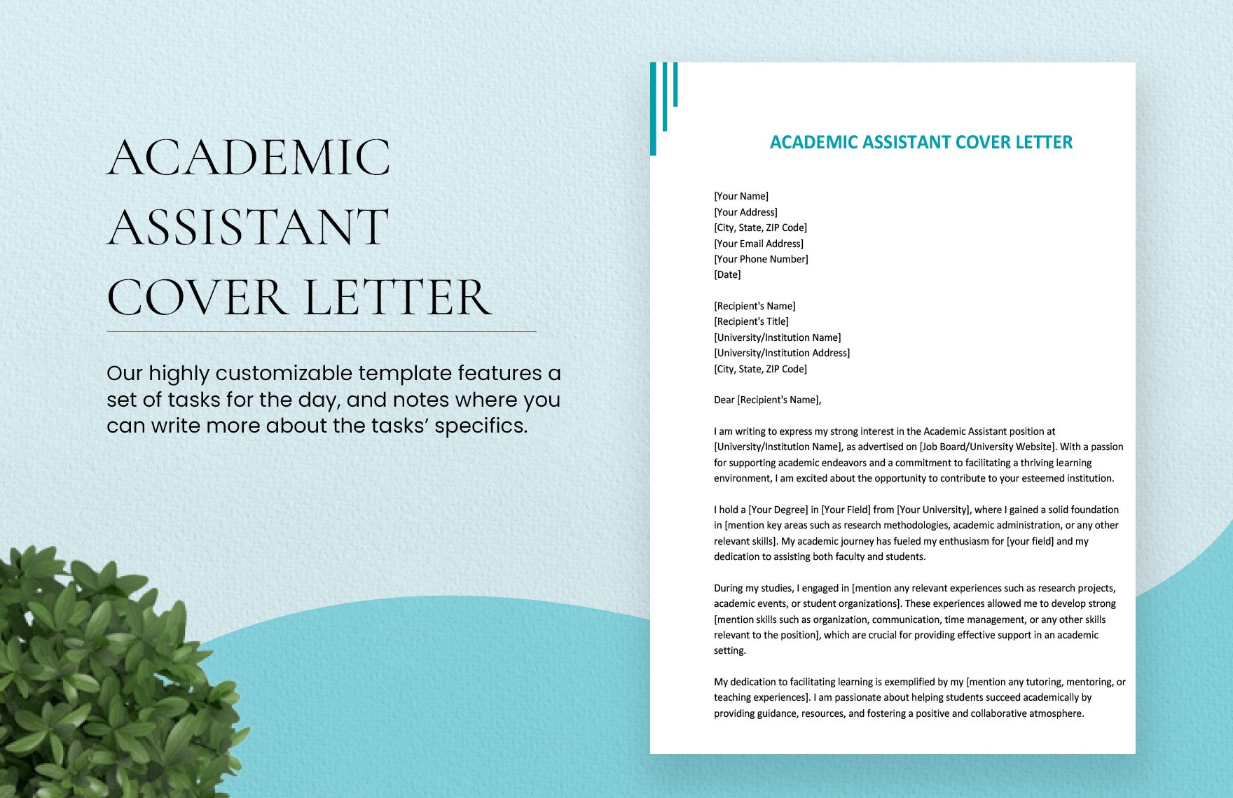 Academic Assistant Cover Letter