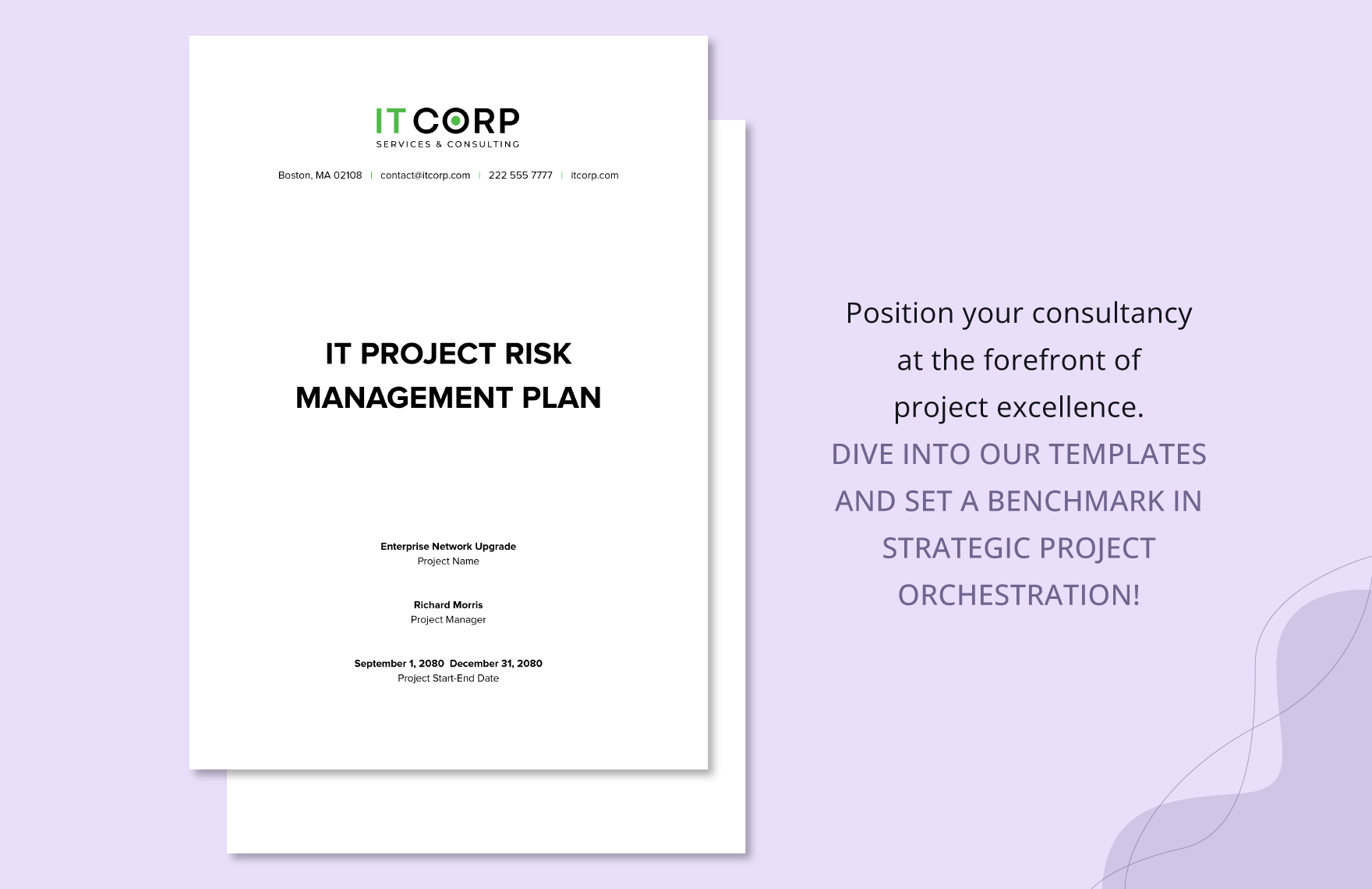 IT Project Risk Management Plan Template