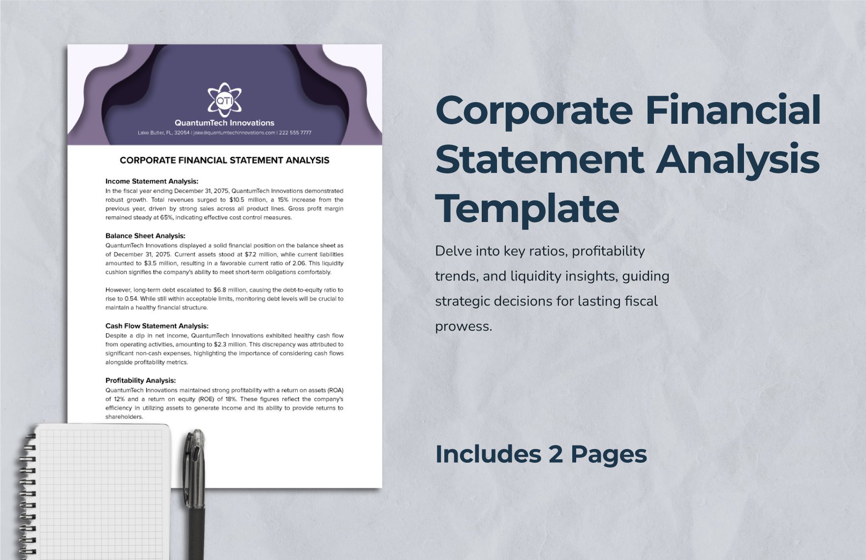 Corporate Financial Statement Analysis Template
