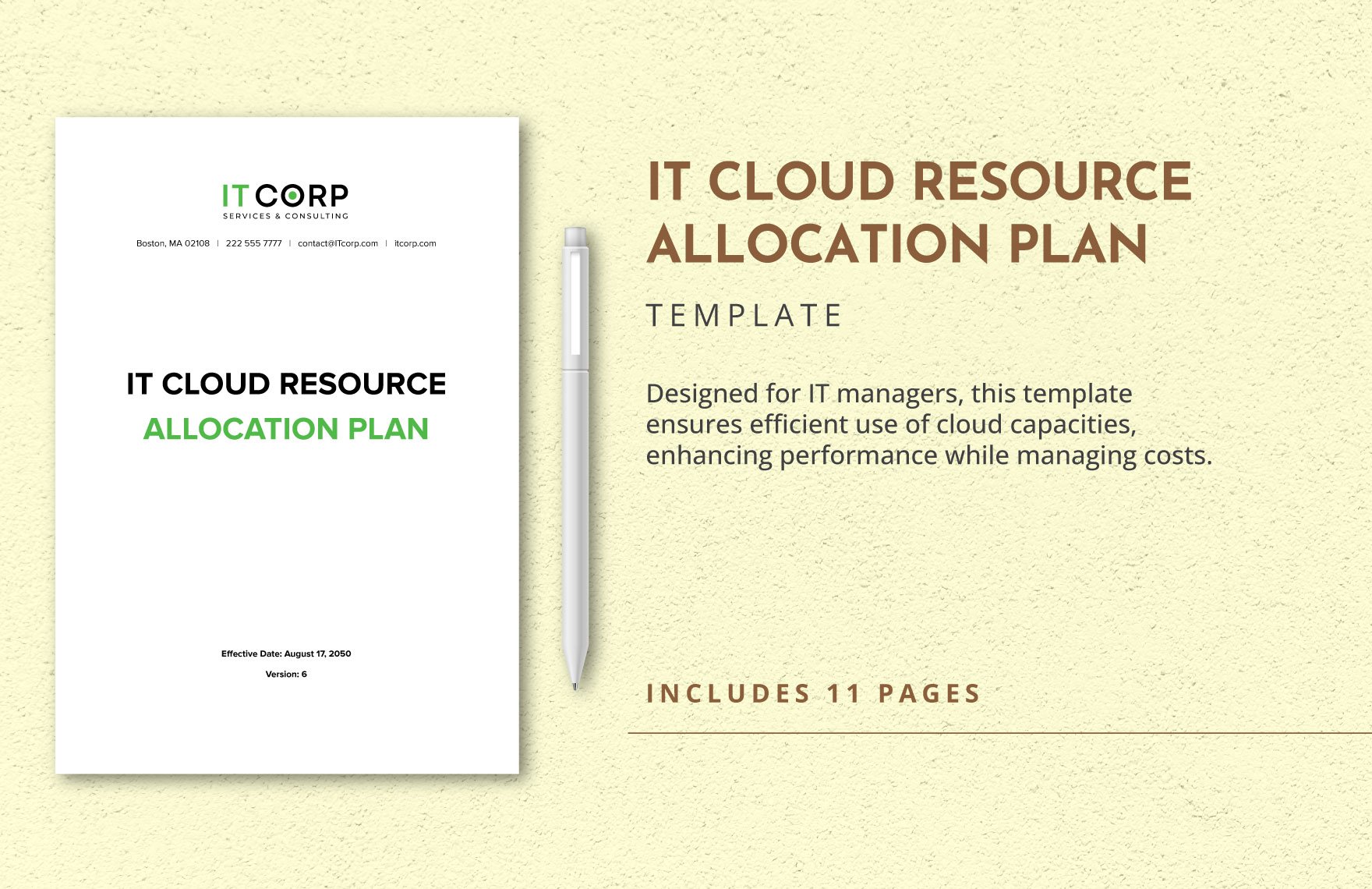 IT Cloud Resource Allocation Plan Template in Word, Google Docs, PDF