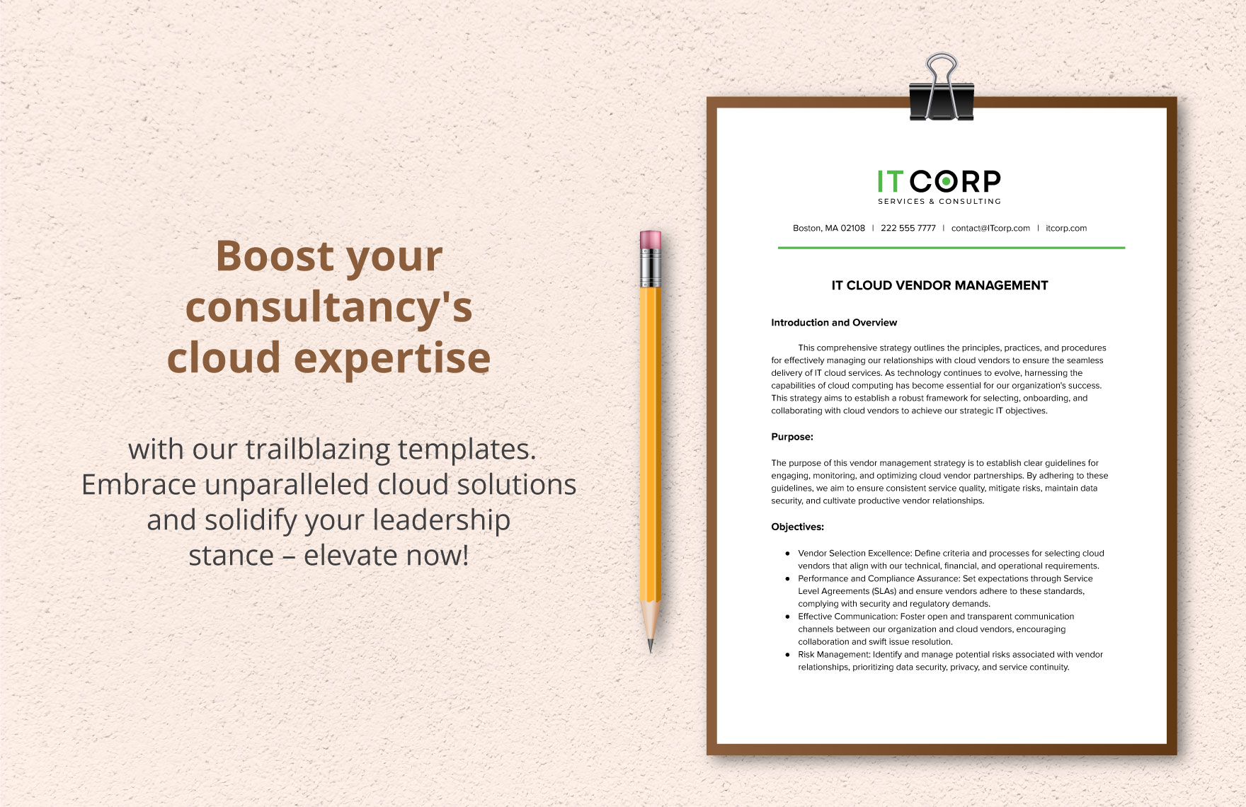 IT Cloud Vendor Management Template
