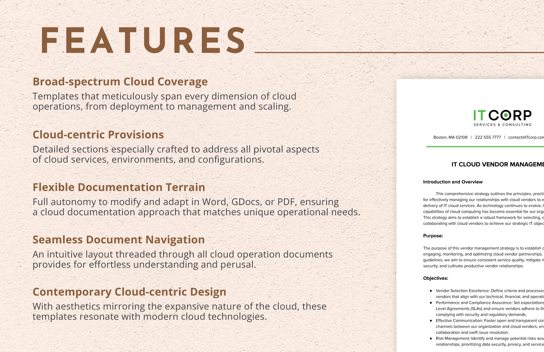 IT Cloud Vendor Management Template