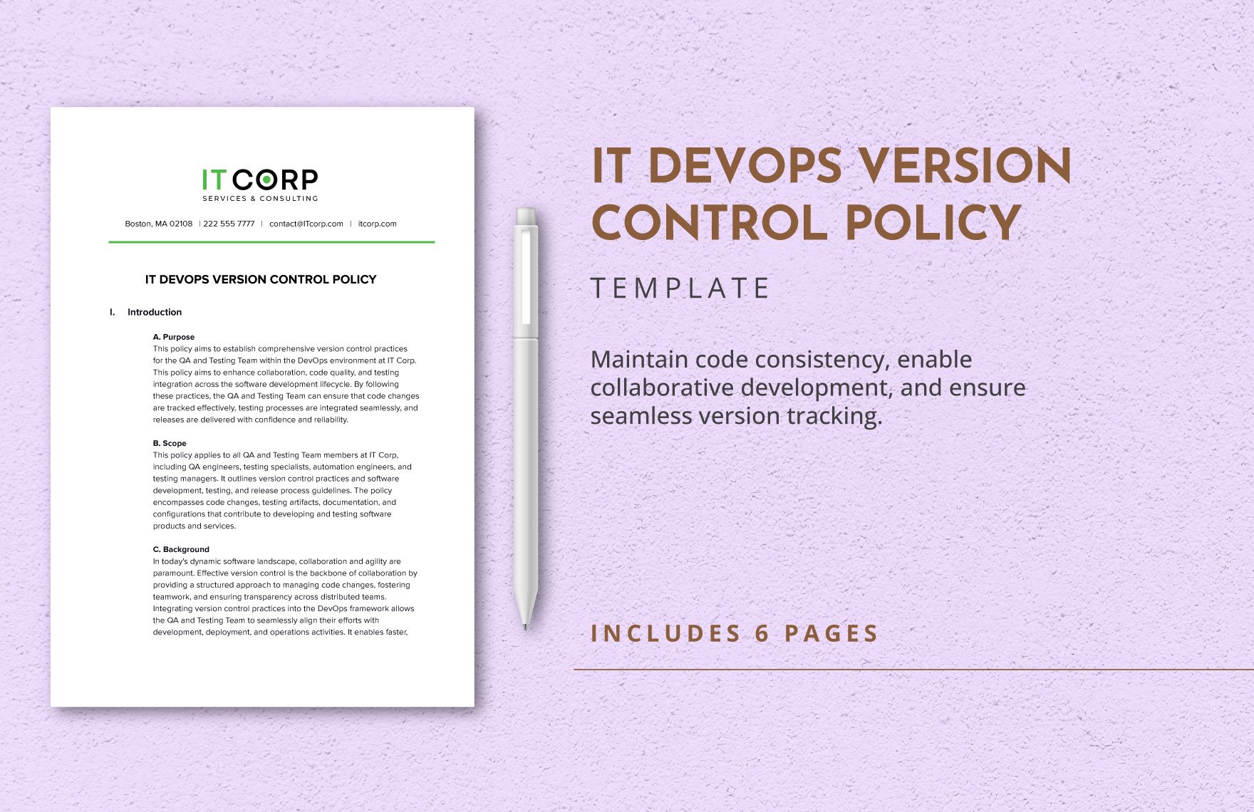 IT DevOps Version Control Policy Template in Word, Google Docs, PDF