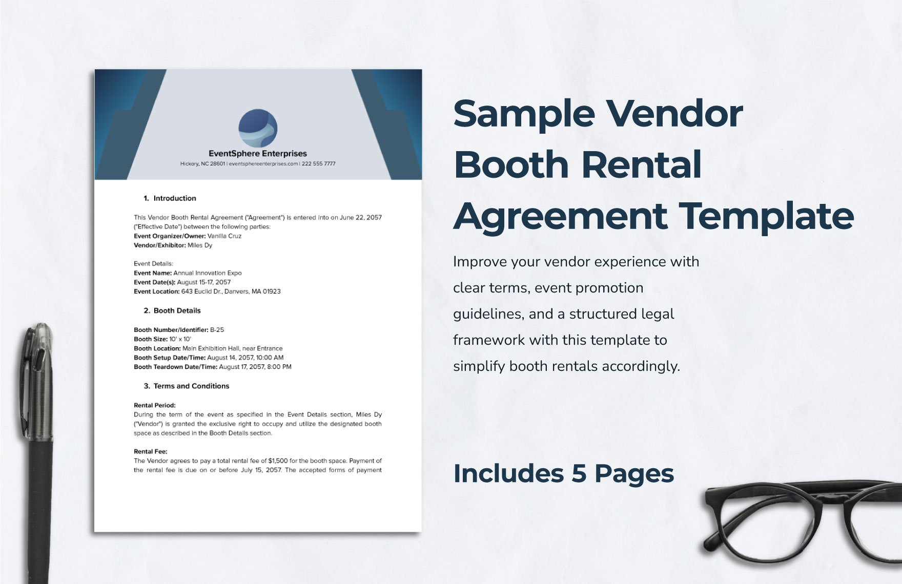 Sample Vendor Booth Rental Agreement Template