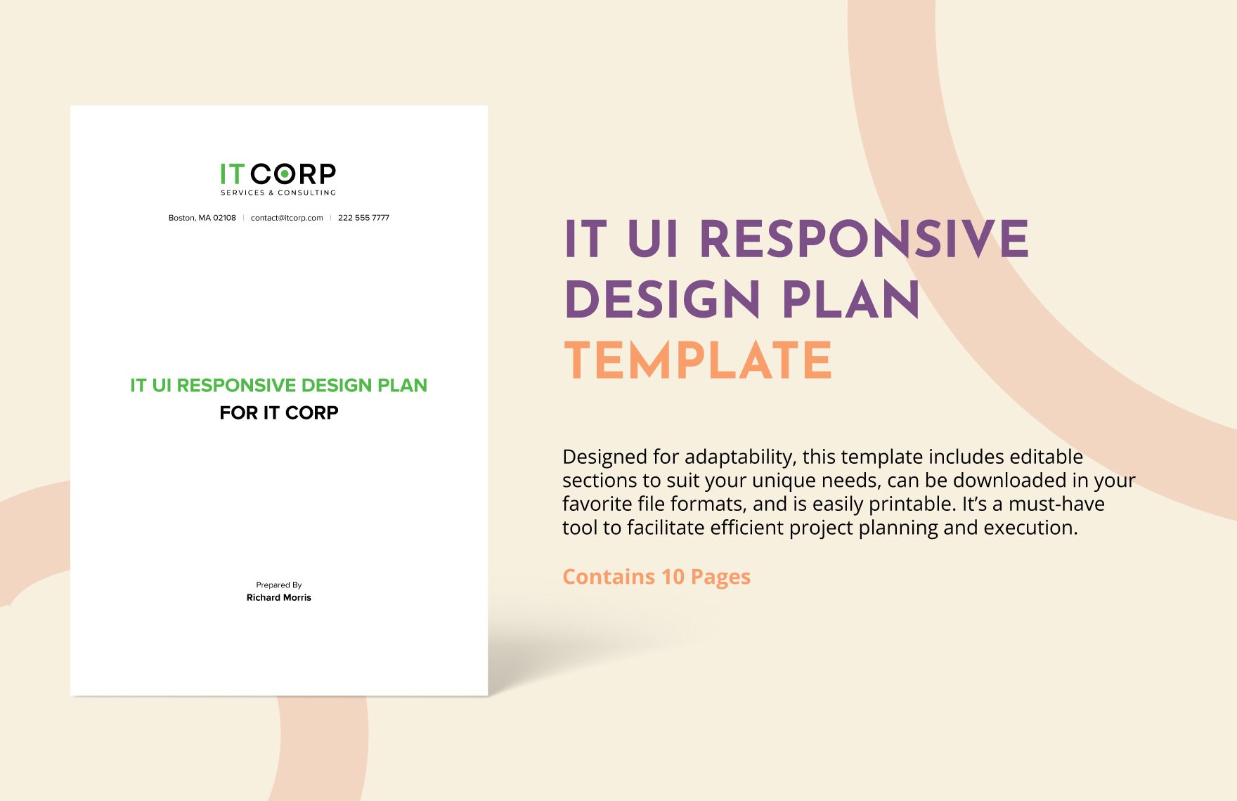 IT UI Responsive Design Plan Template in Word, Google Docs, PDF