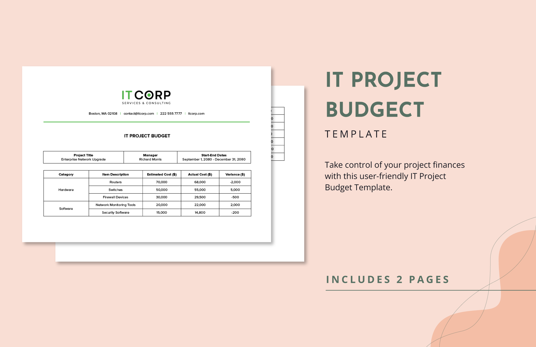 IT Project Budget Template