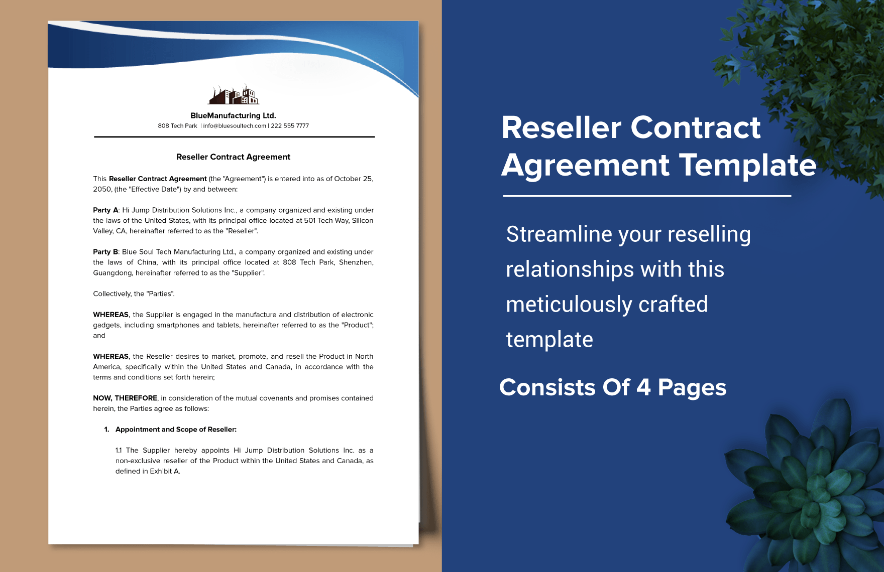 Reseller Contract Agreement Template