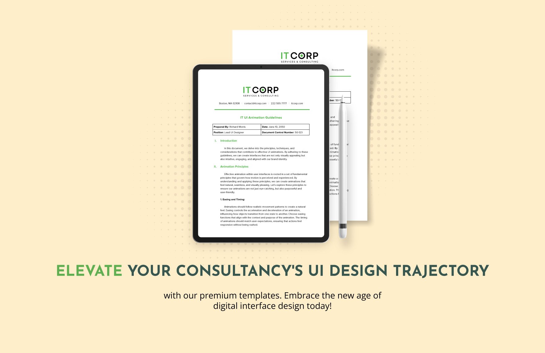 IT UI Animation Guidelines Template