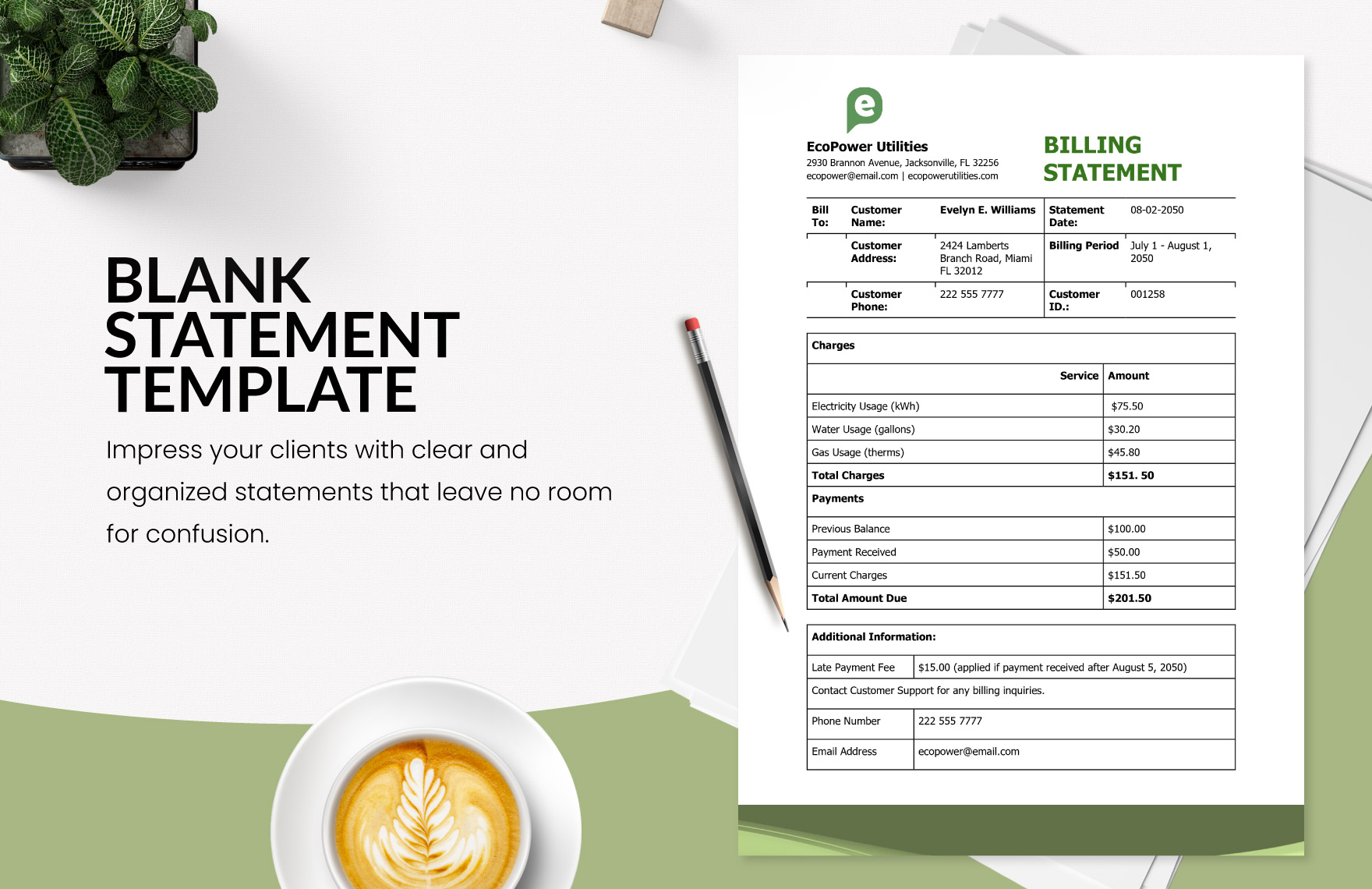 Blank Statement Template