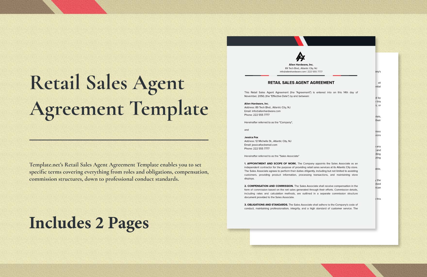 Retail Sales Agent Agreement Template