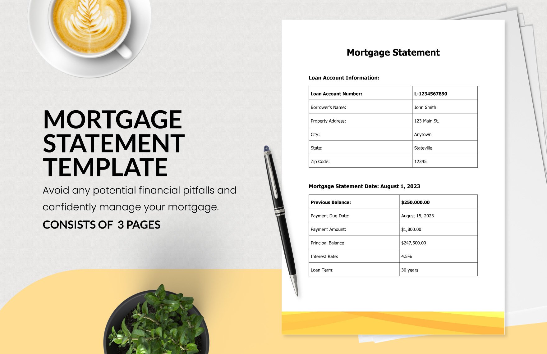 Mortgage Statement Template