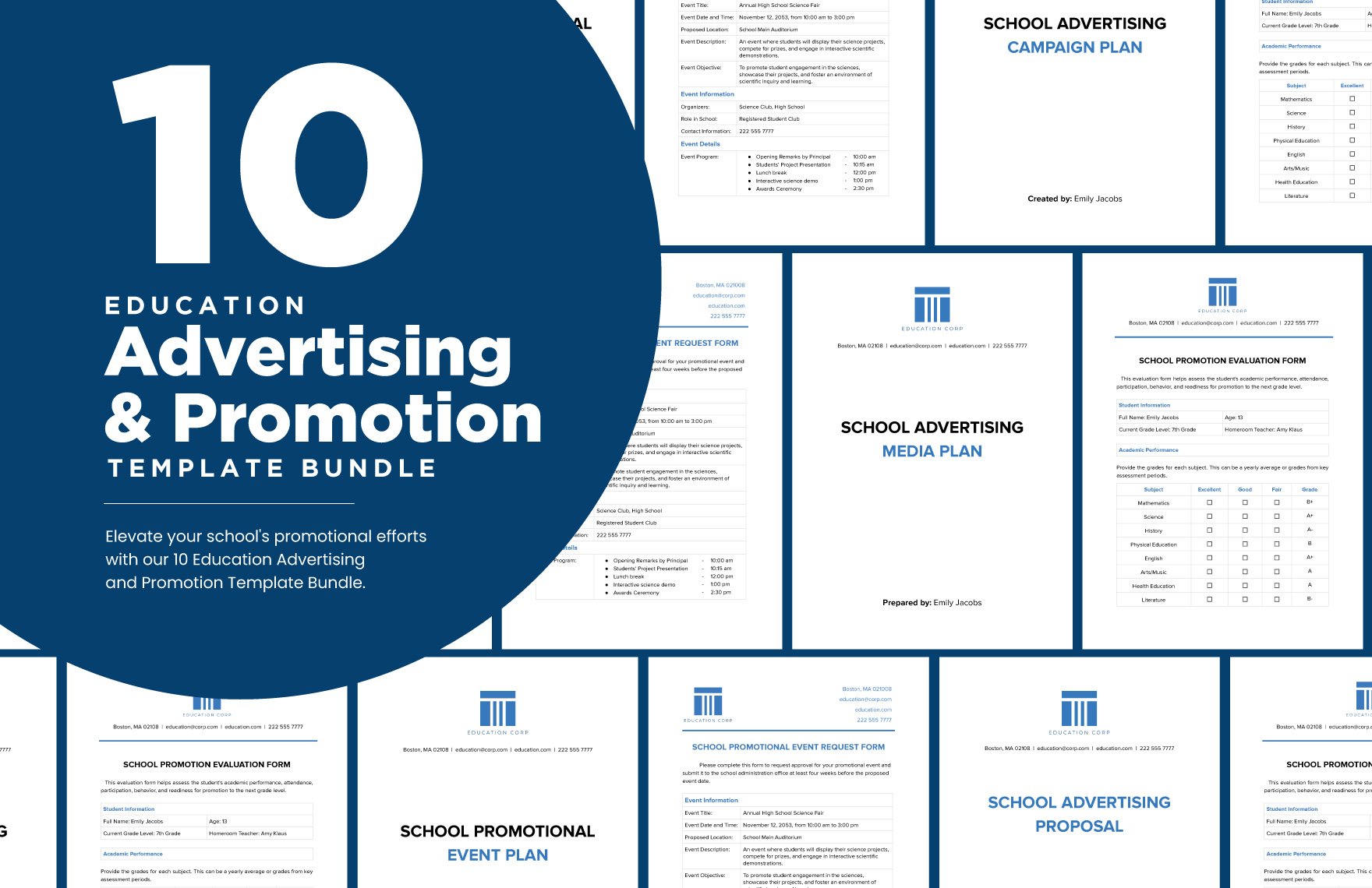 10 Education Advertising and Promotion Template Bundle