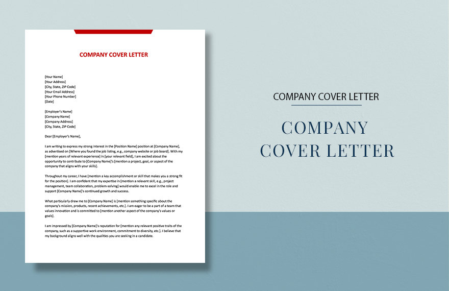 Company Cover Letter in Word, Google Docs