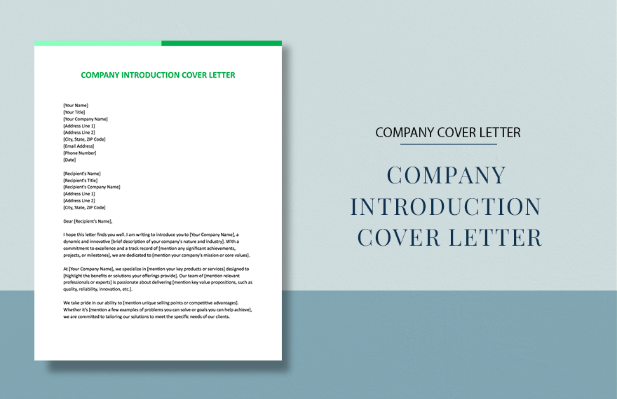 Company Introduction Cover Letter