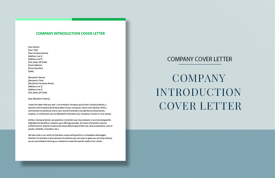 Company Introduction Cover Letter in Word, Google Docs - Download | Template.net