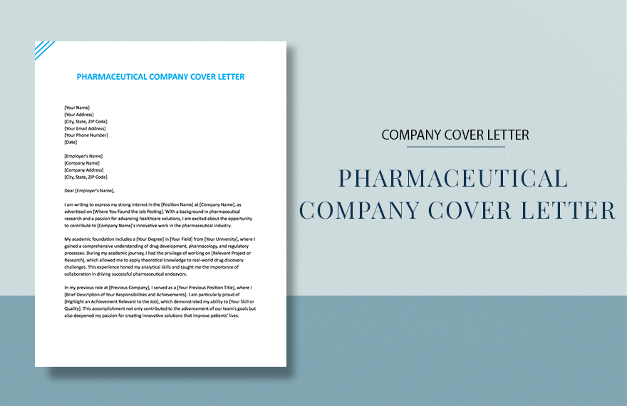 Pharmaceutical Company Cover Letter in Word, Google Docs