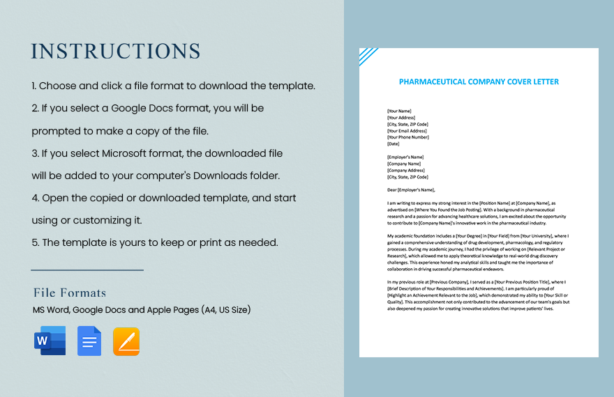 Pharmaceutical Company Cover Letter