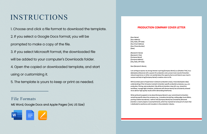 Production Company Cover Letter