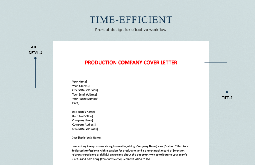 Production Company Cover Letter