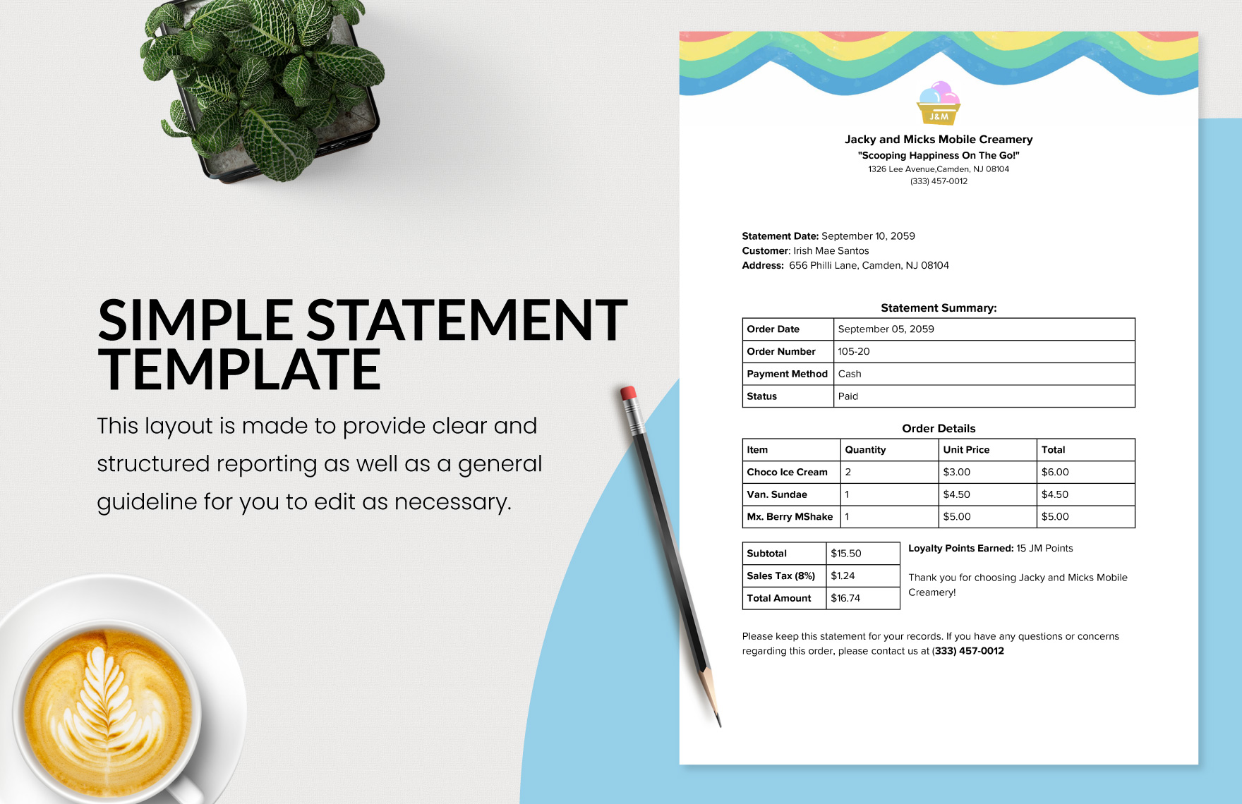 Free Simple Statement Template in Word, Google Docs, PDF