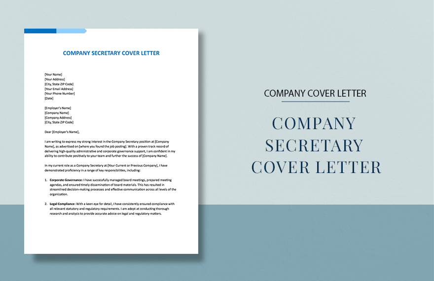 Company Secretary Cover Letter