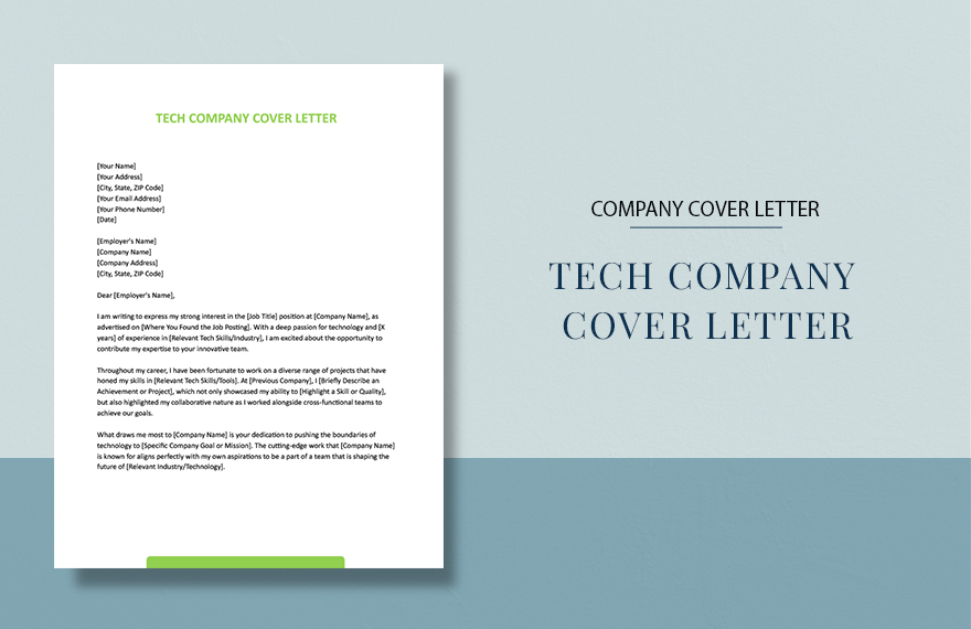 Tech Company Cover Letter in Word, Google Docs