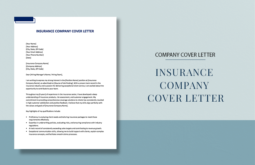 Insurance Company Cover Letter