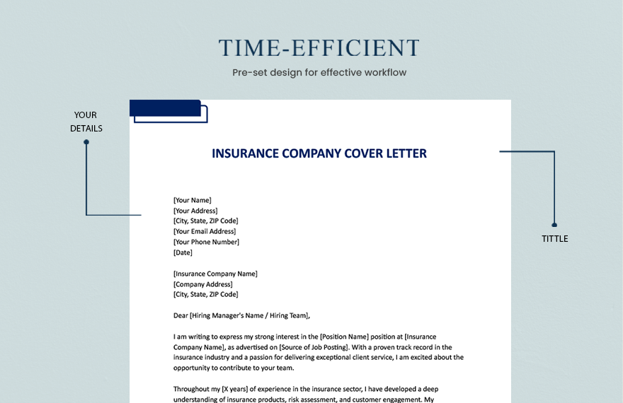 Insurance Company Cover Letter
