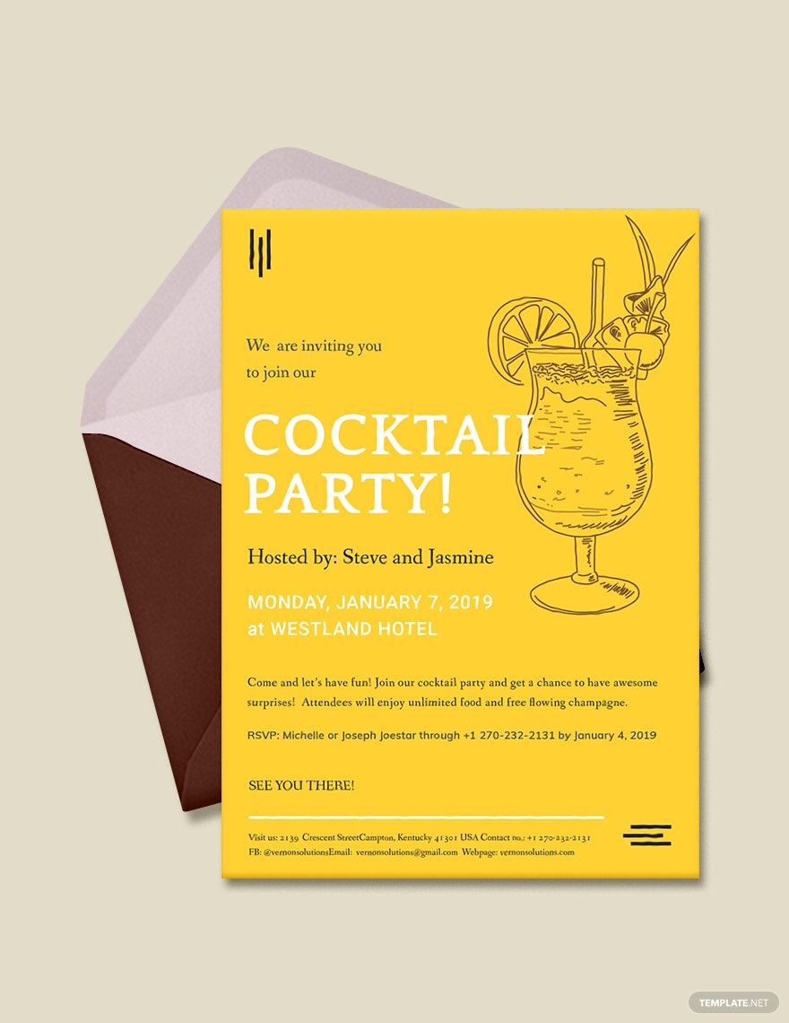 Simple Cocktail Party Invitation Template