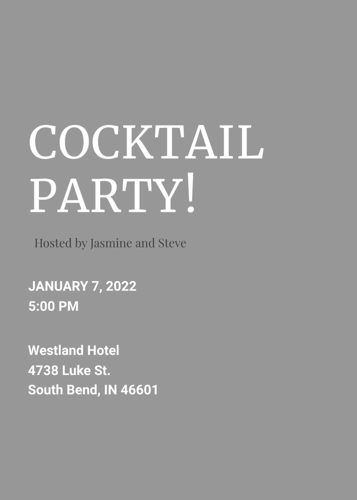 Simple Cocktail Party Invitation Template