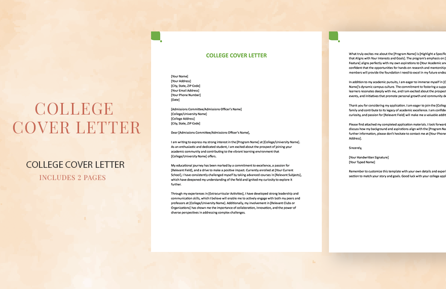 College Cover Letter in Word, Google Docs - Download | Template.net