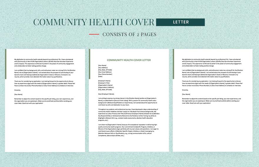 Community Health Cover Letter
