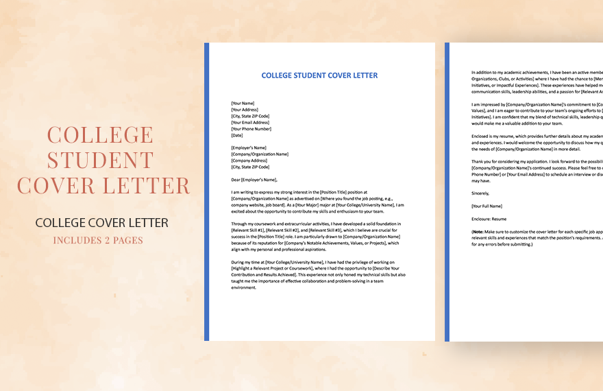 Free College Student Cover Letter