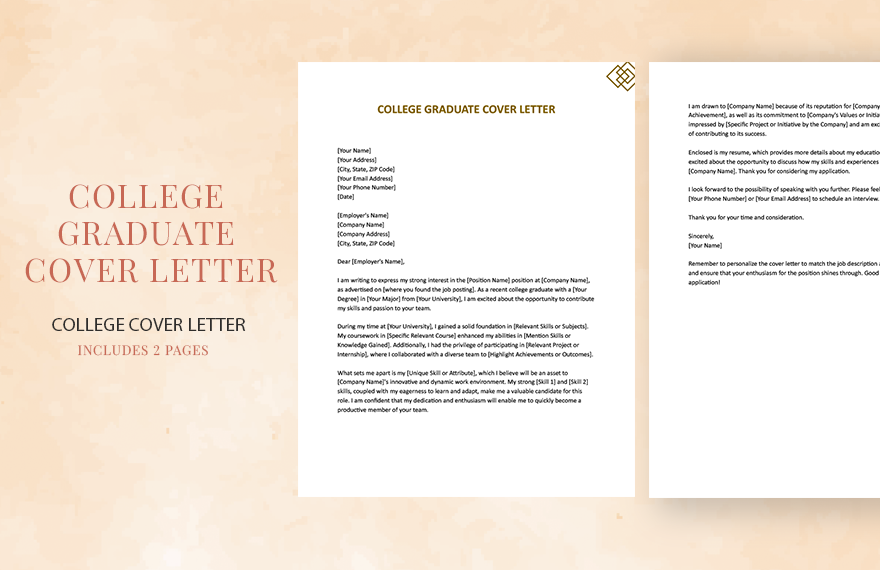 College Graduate Cover Letter in Word, Google Docs